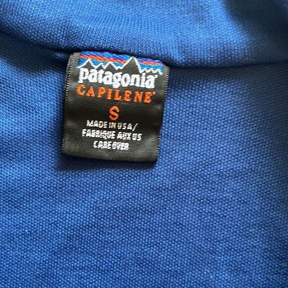 Patagonia Capilene 1/4 Zip Base Layer – Dark Blue Vintage Style - Picture 4 of 6